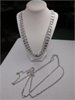 Silvertone Sarah Coventry double strand necklace -