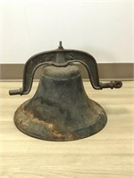 Large Antique Cast Iron Farm Bell USA 2