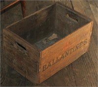 P. B. & S. BALLANTINES wooden beer crate, 18.75" x
