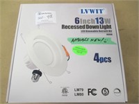 6" LED Recessed Lighting Fixture 1100 Lumens 4-Pk