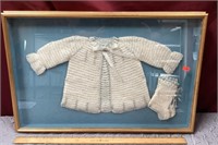 Framed Antique Crocheted Baby's Outfit
