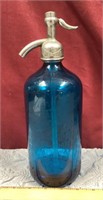 Vintage Blue Glass B Nierenberg Seltzer Bottle