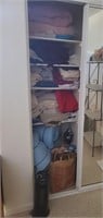 Linens, Towels, Ironing Board & Iron in Closet