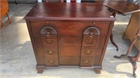 Mahogany Four Drawer Block Front Bachelors Chest