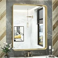 TokeShimi Gold Bathroom Mirror for Wall 28 x 20 In
