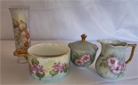 4 pc of tea and sugar set mug and vase