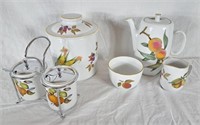 Royal Worcester Tea pot, creamer, sugar, and