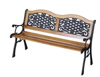 50' Garden Bench Outdoor Loveseat Hardwood Cast Ir