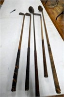 Quantity Antique Golf Clubs