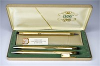 Cross 10kt Gold Filled Pens In Case Lot of 3