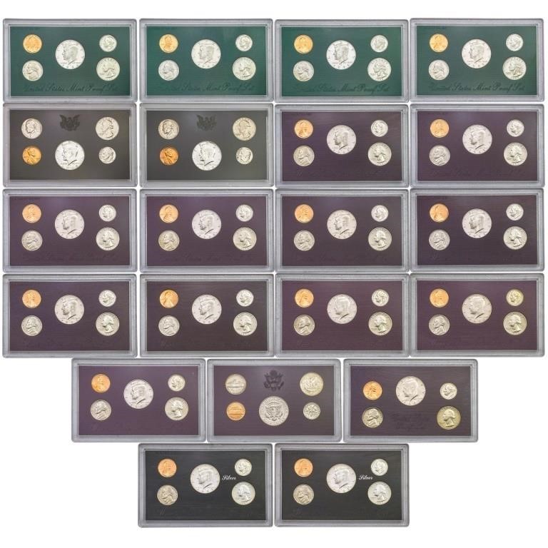 1968-1995 [21] US Mint Proof Sets w/ Silver