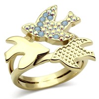 14k Gold Plated .08ct Gemstone Dove Ring