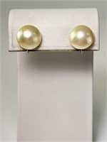 Vintage Sterling Signed Pearl Screw Back Earrings