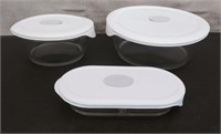 Box 3 Pyrex Dishes w/Lids