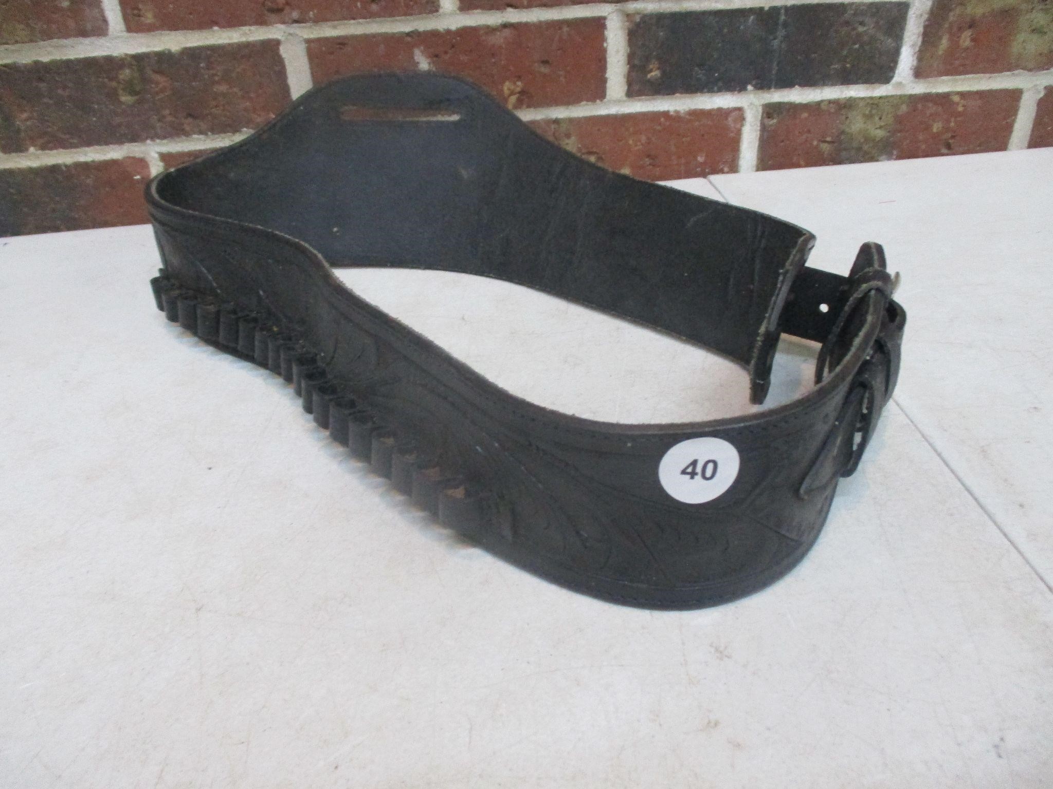 Black Leather Bullet Belt