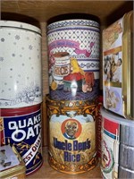 Assorted vintage tins to include wolf pack can, qu