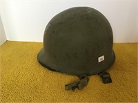 Army Helmet with liner and field gear
