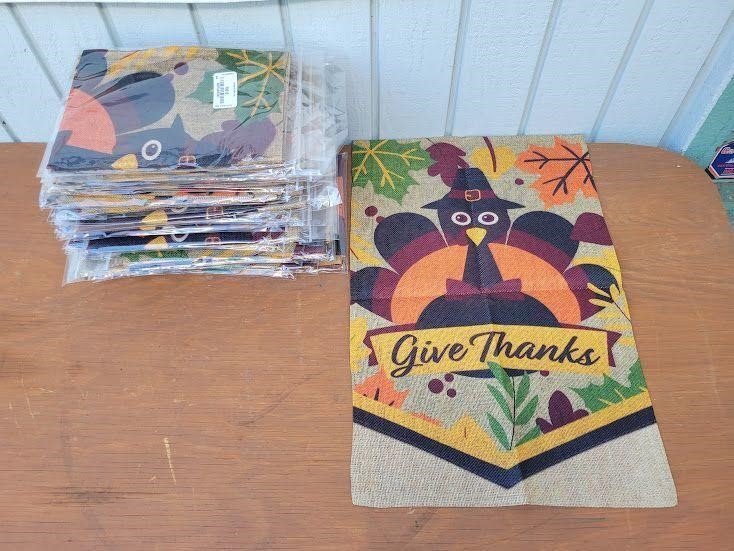 (QTY) NEW Thanksgiving Garden Flag