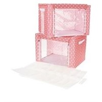 SS 2Pk Collapsible Bins with Storage Bags Leopard