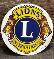 Lions International Porcelain Sign 30”