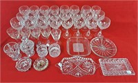 Collection of assorted crystal wine glasses