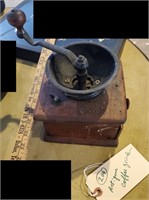 Antique wooden coffee grinder