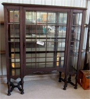 antique display cabinet 62" H x 53" W x 15" D