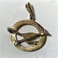 14k Gold Road Runner Pendant