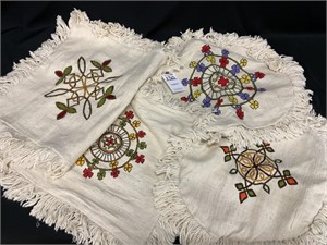 (4) Pillow Embroidered Pillow Cases