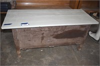 Vintage Storage Box with Set On Plank Lid