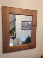 Hanging Wall Mirror Wood Frame