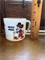 Vtg Mickey & Minnie Mouse Federal Milk Glass Mug