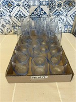 17 piece blue glass drinking ware