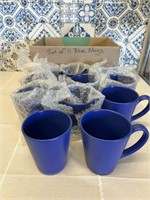 Lot of 11 blue coffee mugs