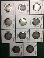 11- Silver Barber Dimes