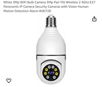 White 3Mp WiFi Bulb Camera Wireless