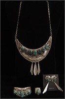 Native American turquoise & sterling 5 pc set