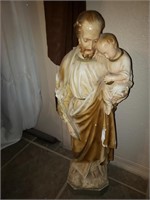 Man W/ Child Statue - Damaged