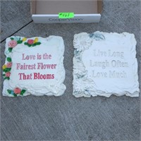 2 RESIN PLAQUES / STEPPING STONES 12 x 12