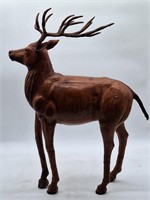 (HI)  Leather Clad Molded Wood Elk Wildlife