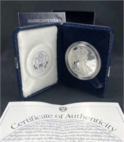 1997 Proof American Silver Eagle in Box w/ Papers