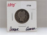 1895 90% Silver Barber Quarter