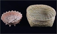 Papago Hand Woven Basket & Flour Sifting Basket