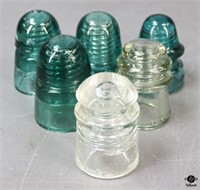 Vintage Glass Insulators / 6 pc