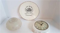 VINTAGE WESTCLOX WALL CLOCK + BOBCAYGEON PLATE +