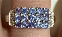 925 Sterling Silver 1.35 cts Tanzanite Ring