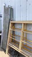 Scaffolding set, 4 planks, 6 frames, 4 wheels