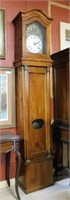 French Empire Style Cherry Wood Grandfather Clock.