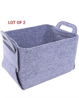 Open Box LOT OF 2 - Felt Storage Basket. Easy to C