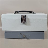 PAIR OF CASH BOXES WITH KEYS